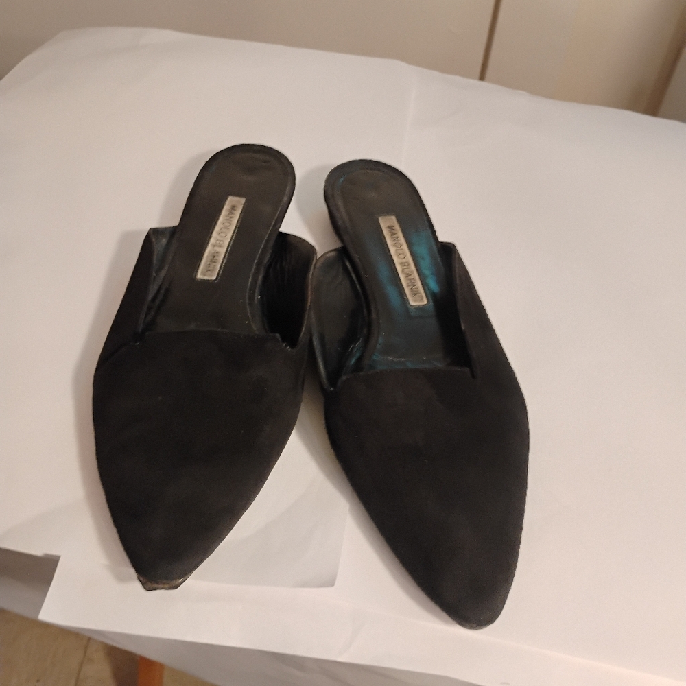 MANOLO BLAHNIK MULES Size 39.5 Suede
